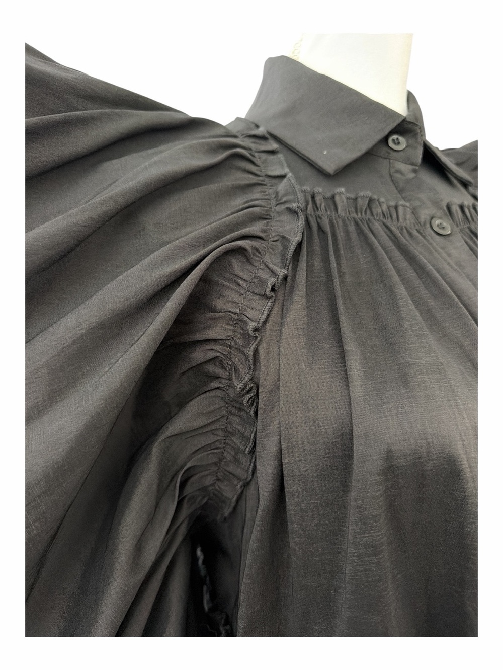 NWT Love Highlight Black Tiered Ruffle Dress Dramatic Statement Sleeves S - Picture 8 of 16